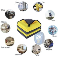 Premium Microfiber Cleaning Cloth – Dual-Sided, 30×40 cm, 500/600 GSM Multi Colour - DK Store