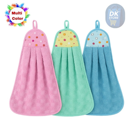 Microfiber Hanging Kitchen Towel with Loop – 38×28 cm (Multi-Color) - DK Store