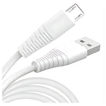 25W Fast Charging USB V8 Cable - 3.6A Data Transfer 1M White