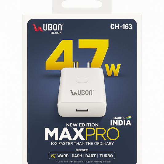 UBON MaxPro CH-163 47W Fast Mobile Charger Type-C Cable Wall Adapter