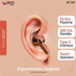 UBON BT-160 Wireless Bluetooth Earbuds Bass Touch Control Type-C Charging (Multi Colour)