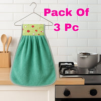 Microfiber Hanging Kitchen Towel with Loop – 38×28 cm (Pack of 3, Multi-Color) - DK Store