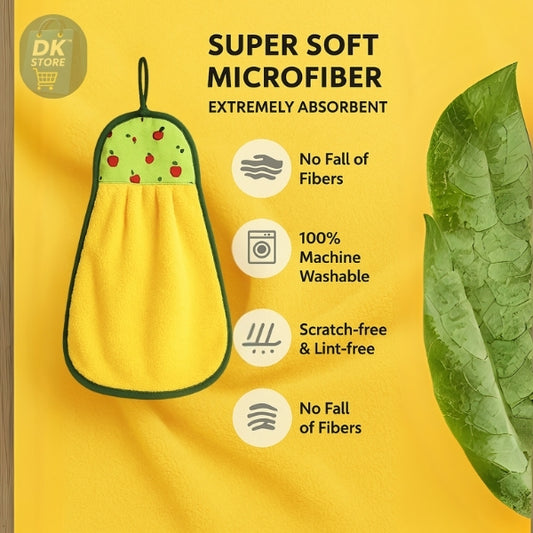 Microfiber Hanging Kitchen Towel with Loop – 38×28 cm (Multi-Color) - DK Store