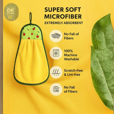 Microfiber Hanging Kitchen Towel with Loop – 38×28 cm (Multi-Color) - DK Store