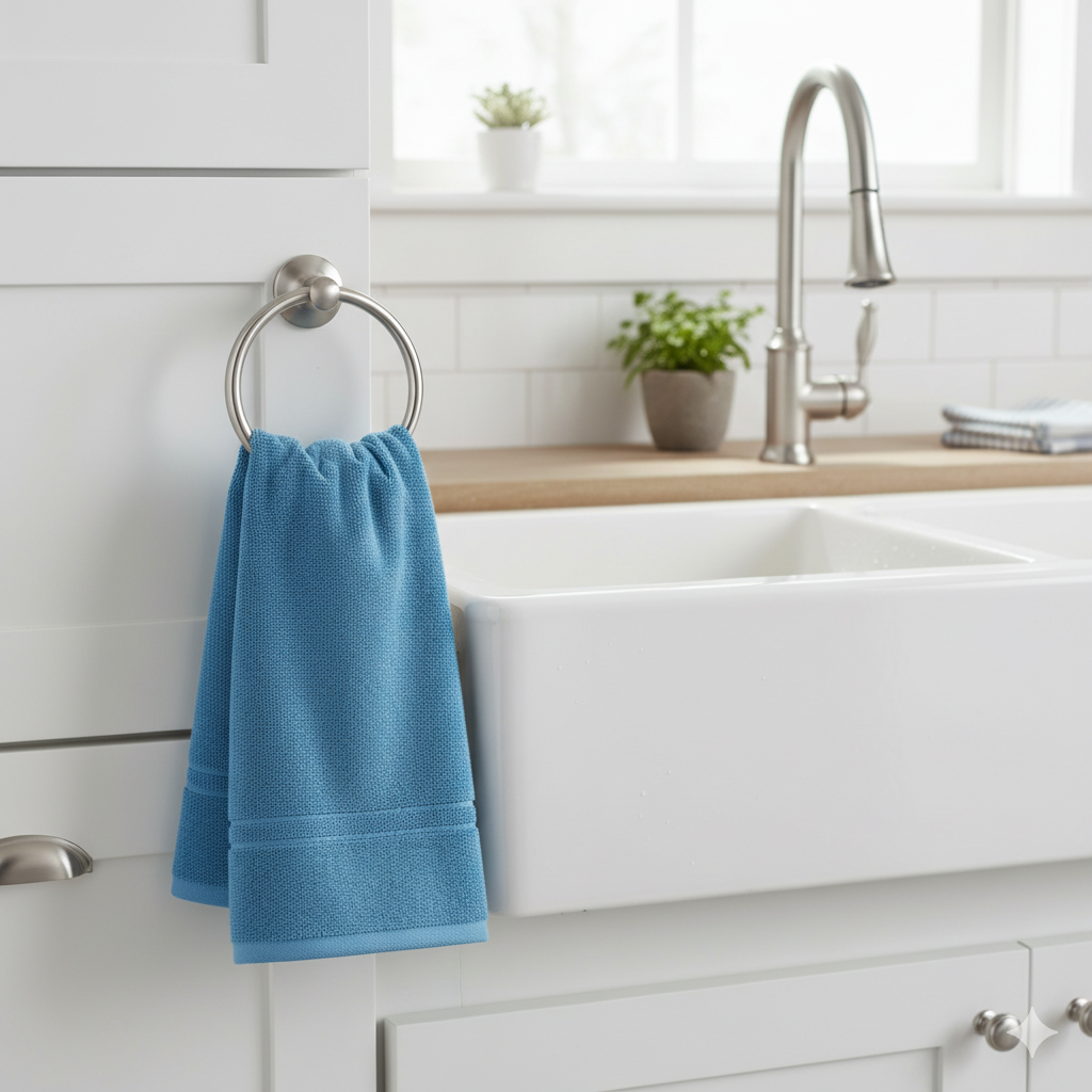 Cotton Hand Towel 11x17 inch - Super Soft Quick Dry ( Blue, Brown, Orange,White, Pink) (Pack 5)