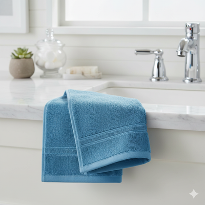 Cotton Hand Towel 11x17 inch - Super Soft Quick Dry ( Blue, Brown, Orange,White, Pink) (Pack 5)